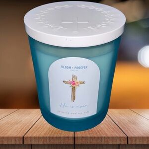 NEW! Bloom & Prosper Jasmine Sea Salt Candle 15.2 oz “He is Risen”